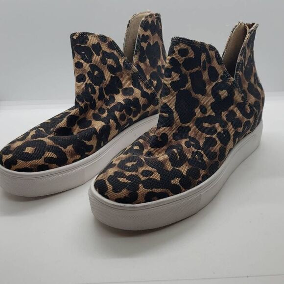 Steve Madden Women Claud Wedge Sneaker Ankle Boots Animal Print Size 5 - Picture 2 of 7